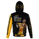 Back of Custom Designed Pullover Hoodie commemorating the 2020 NBA Finals when the Lakers won in Honor of the Black Mamba Kobe Bryant and Gianna Bryant